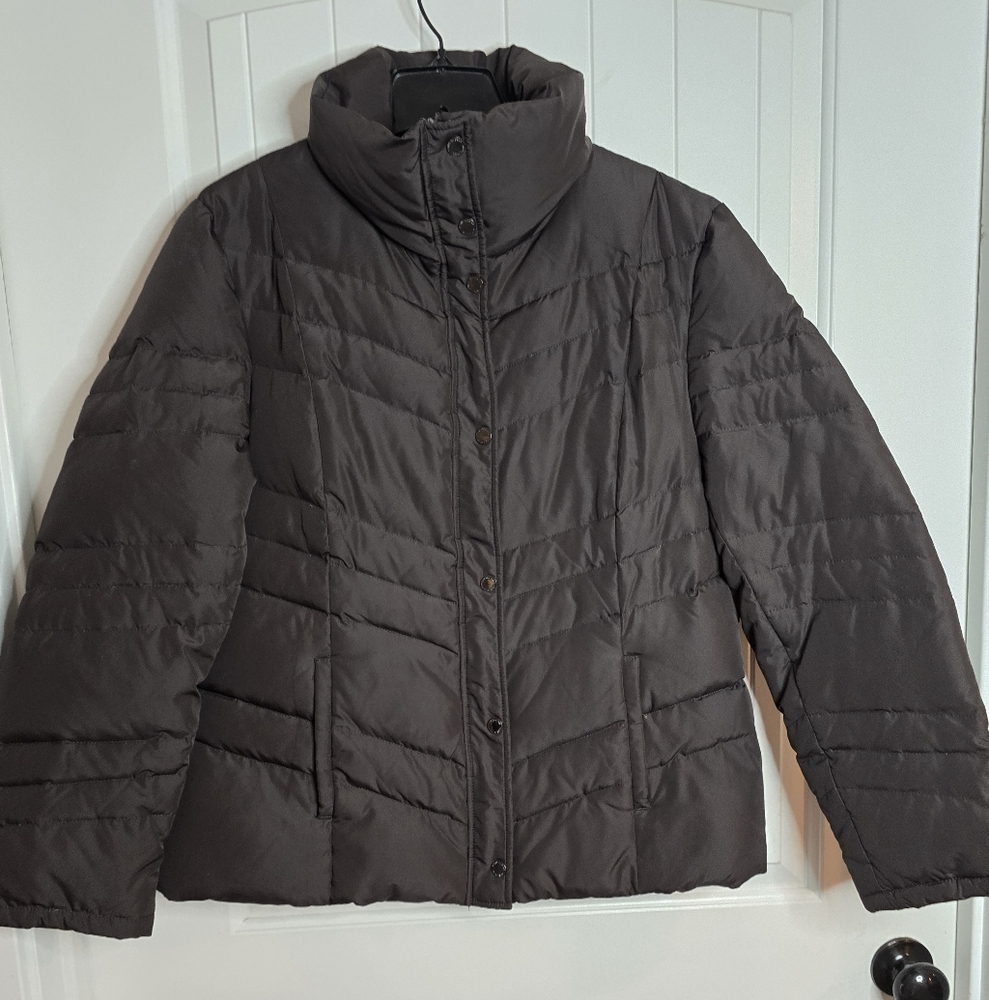 Kenneth Cole Reaction Dark Brown Puffer Down Jacket XL